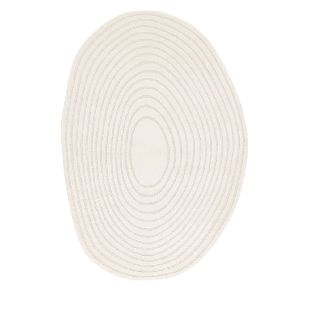 Tapis contemporain de forme organique - 200x290cm Écru Polypropylène