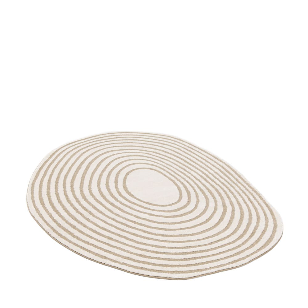 Tapis contemporain de forme organique - 200x290cm beige polypropylène — vue 3