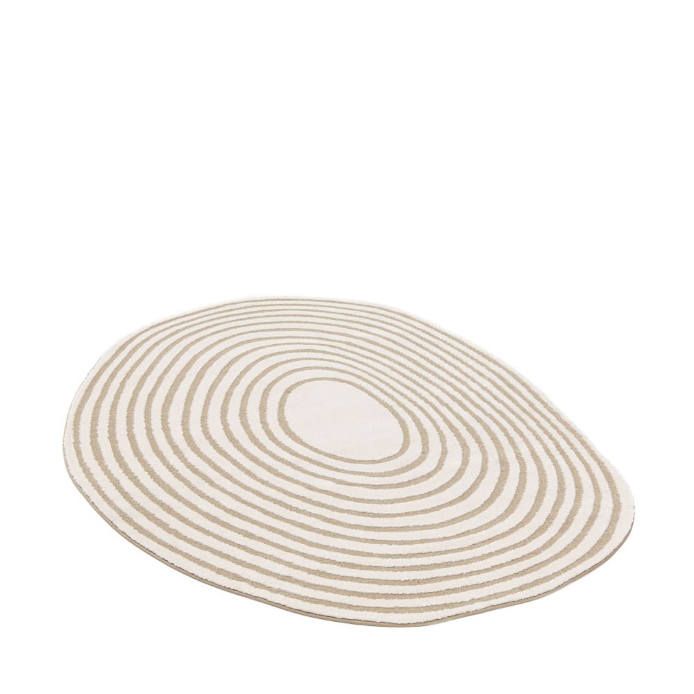 Tapis contemporain de forme organique - 160x230cm beige polypropylène — vue 3