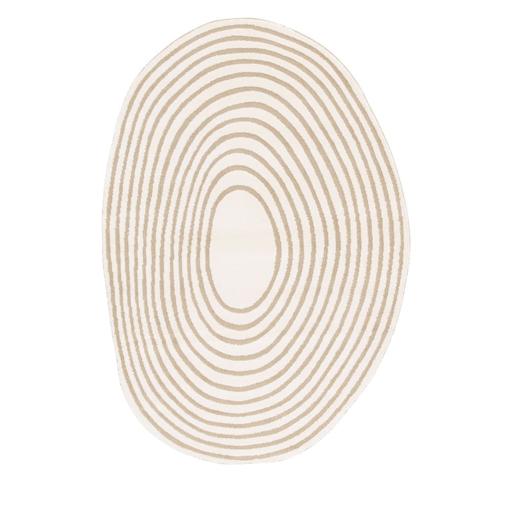 Tapis contemporain de forme organique - 160x230cm beige polypropylène — vue 4
