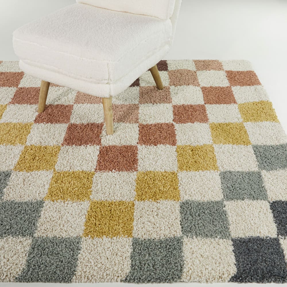 Tapis damiers - 120x170cm Multicolore Polypropylène