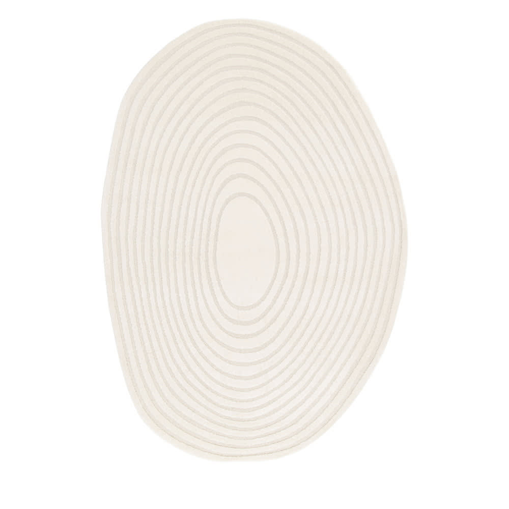 Tapis contemporain de forme organique - 160x230cm Écru Polypropylène
