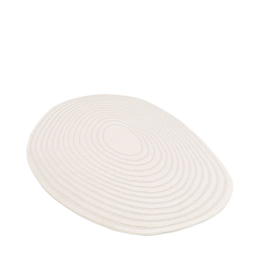 Tapis contemporain de forme organique - 160x230cm écru polypropylène — vue 3