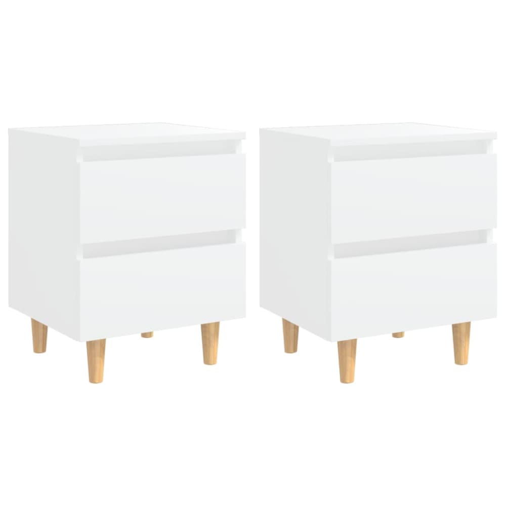 Lot de 2 tables de chevet bois blanc 40x35x50 cm
