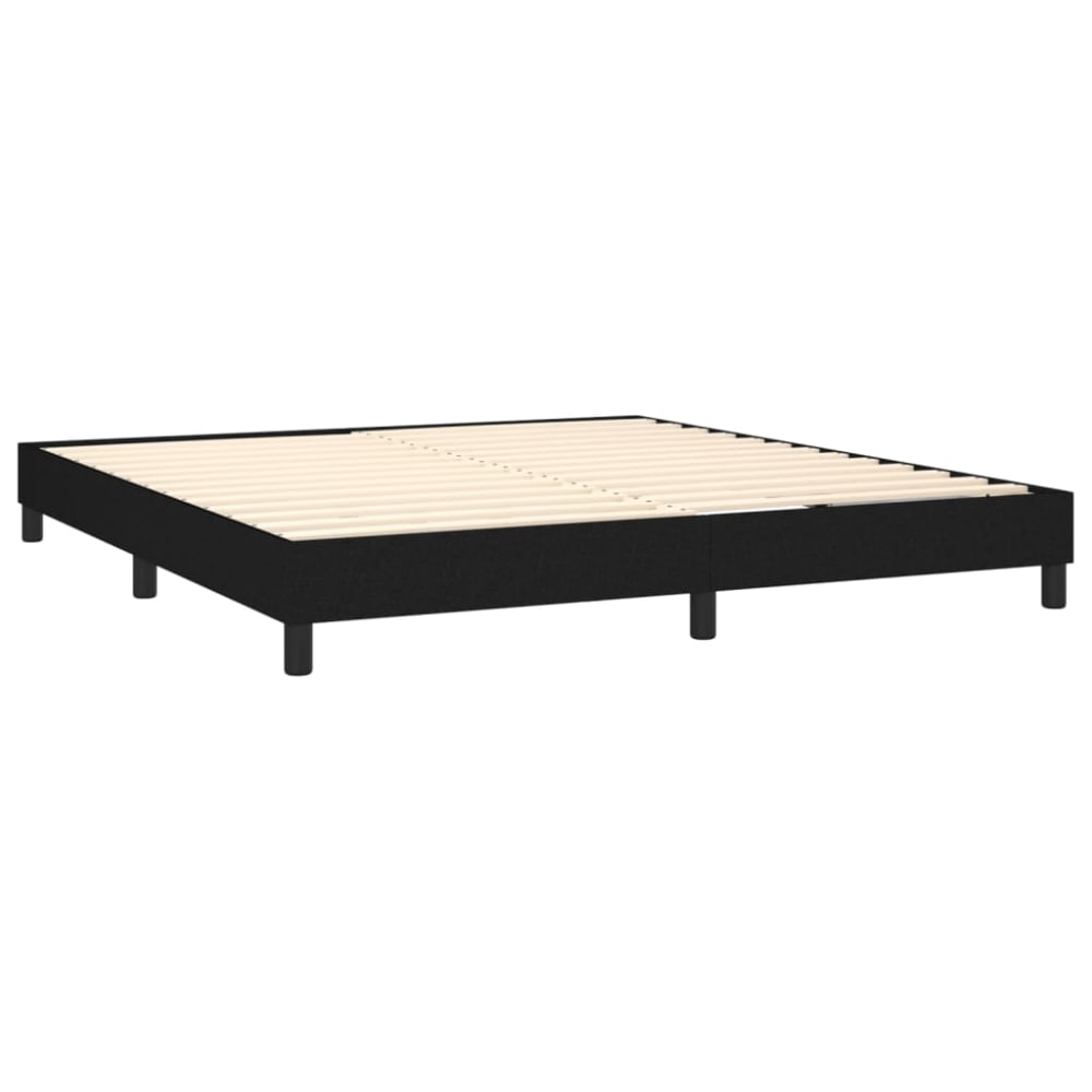 Cadre de lit sans matelas tissu noir 180x200 cm