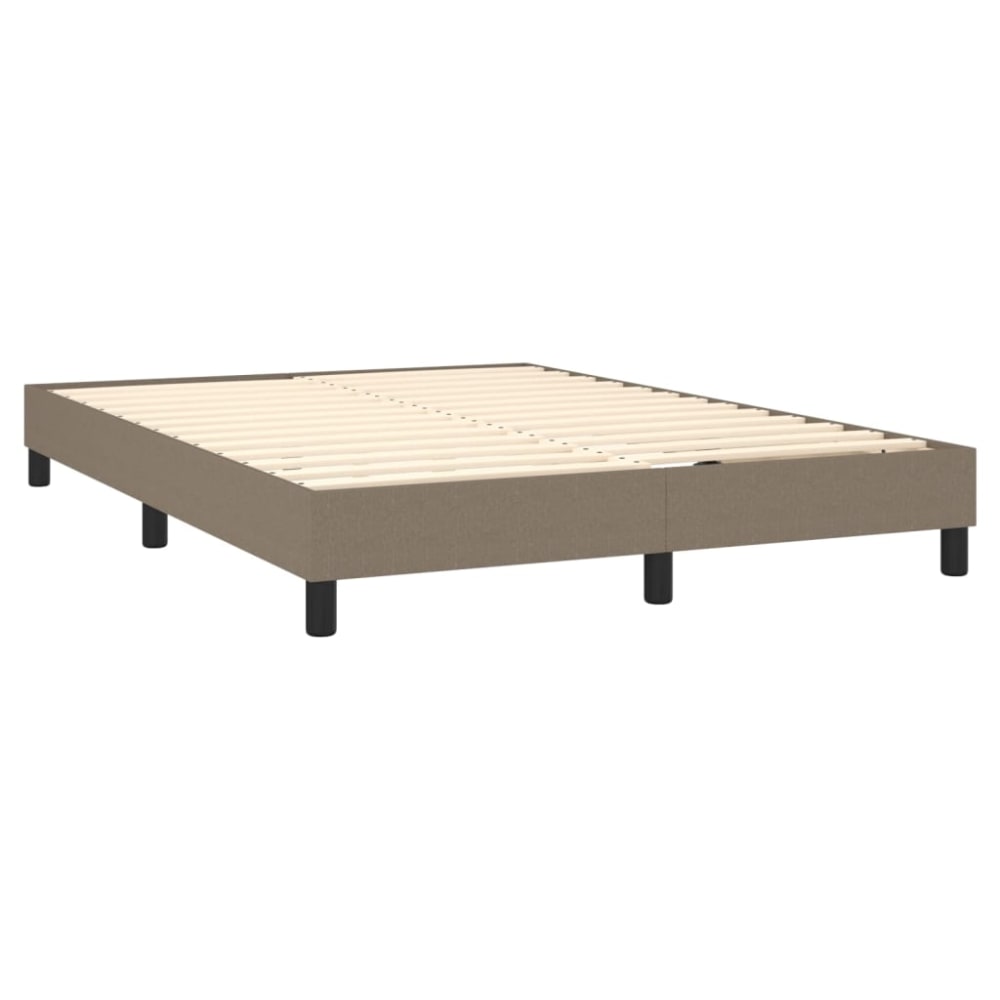 Lit double sans matelas bois taupe 140x190 cm