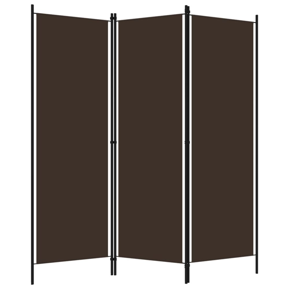 Cloison de séparation 3 panneaux tissu Marron 150x180 cm