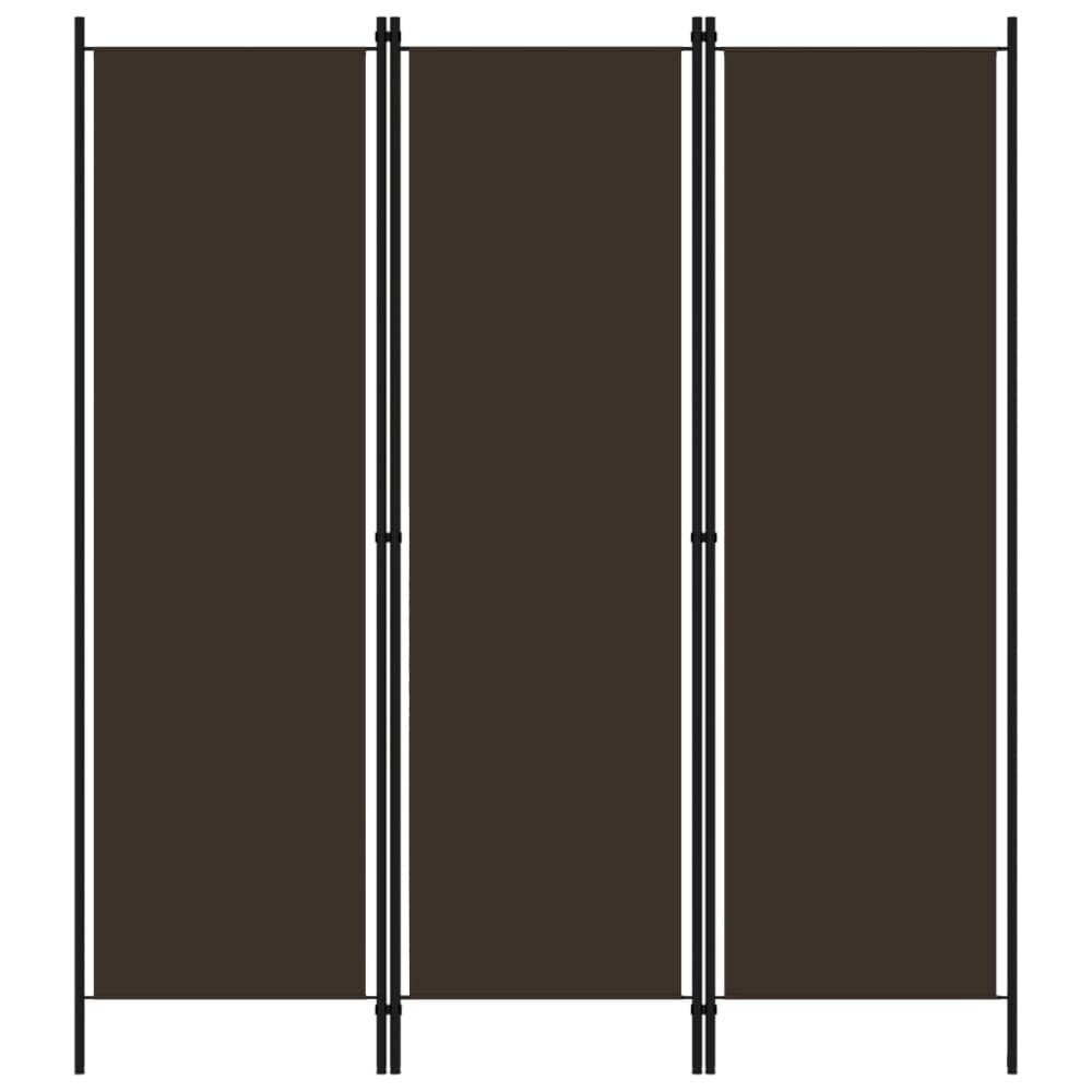 Cloison de séparation 3 panneaux tissu Marron 150x180 cm — vue 3