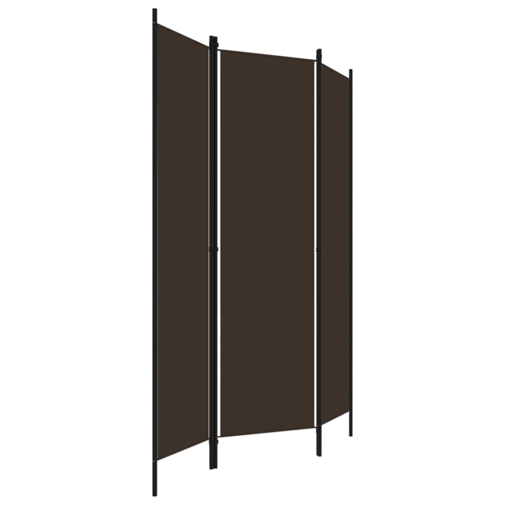 Cloison de séparation 3 panneaux tissu Marron 150x180 cm — vue 4