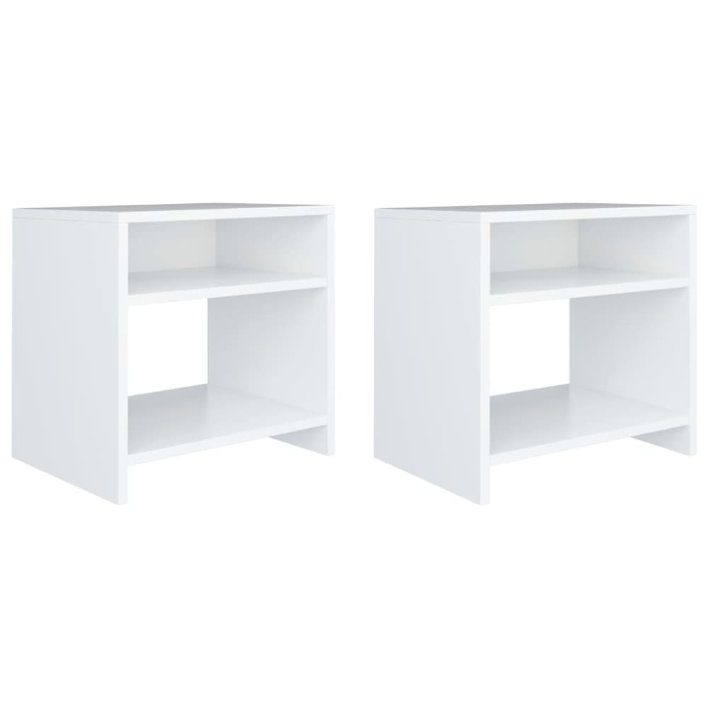 Lot de 2 tables de chevet bois blanc 40x30x40 cm