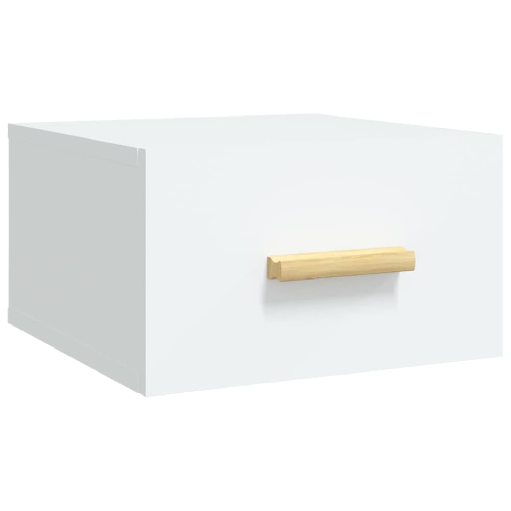Table de chevet murale bois blanc 35x35x20 cm