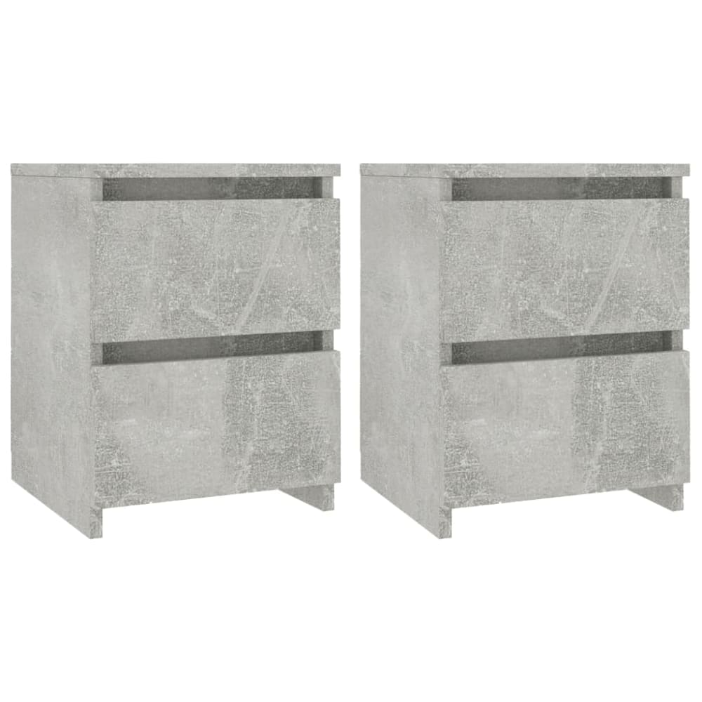 Lot de 2 tables de chevet effet beton gris 30x30x40 cm