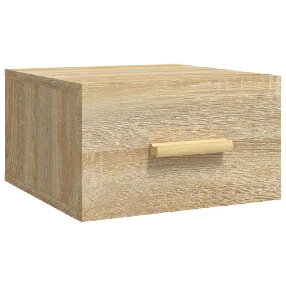 Table de chevet murale bois beige 35x35x20 cm