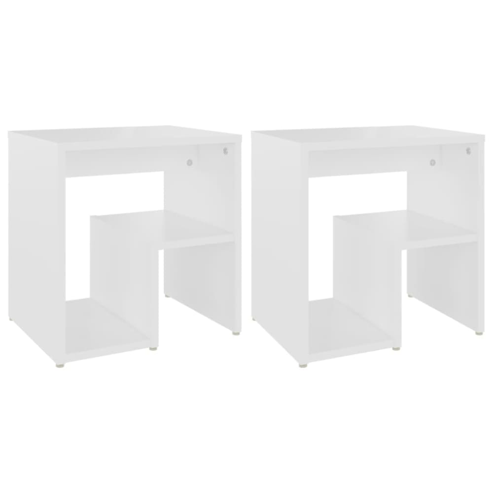 Lot de 2 tables de chevet bois blanc 40x30x40 cm