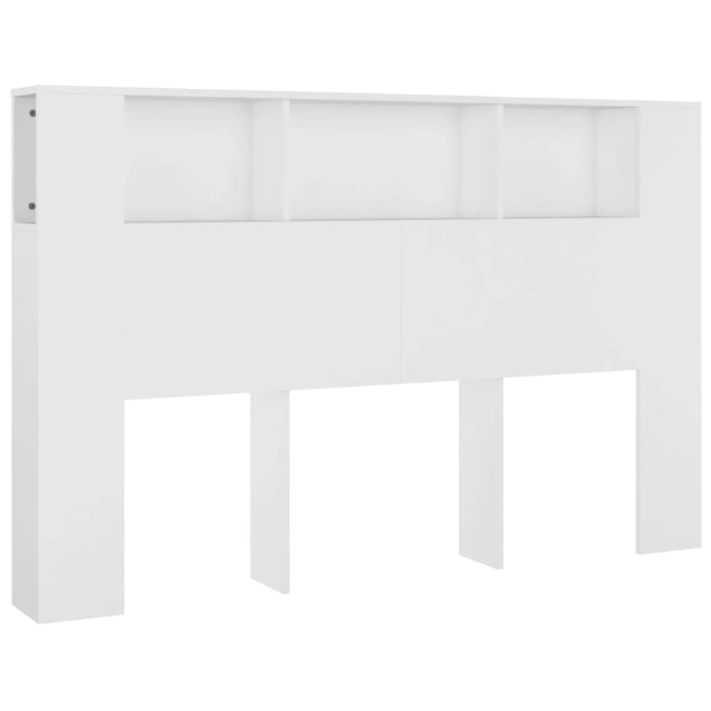 Armoire de tête de lit bois blanc 160x18,5x104,5 cm