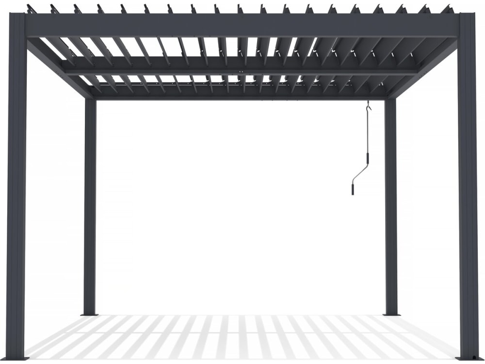 Pergola bioclimatique aluminium gris 304 x 394 x 218 cm