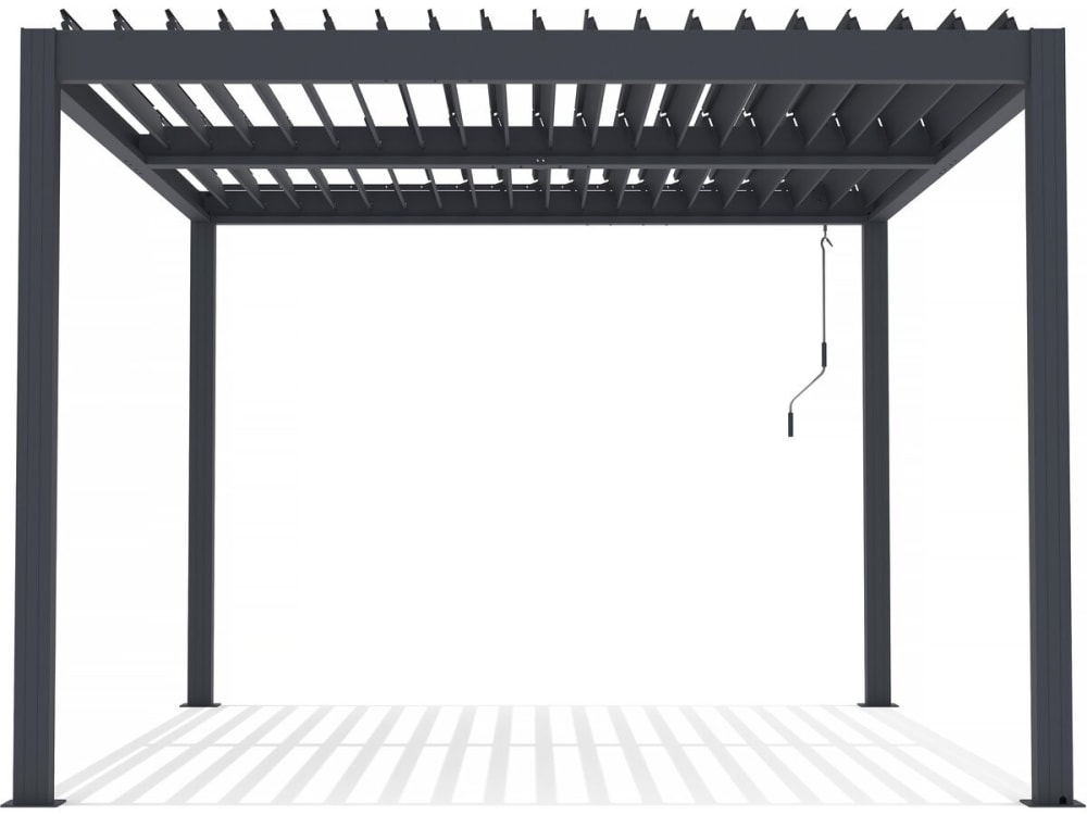 Pergola bioclimatique en aluminium gris 304 x 394 x 218 cm
