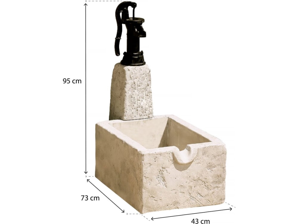 Fontaine de jardin en pierre reconstituée  43 x 73 x 95 cm