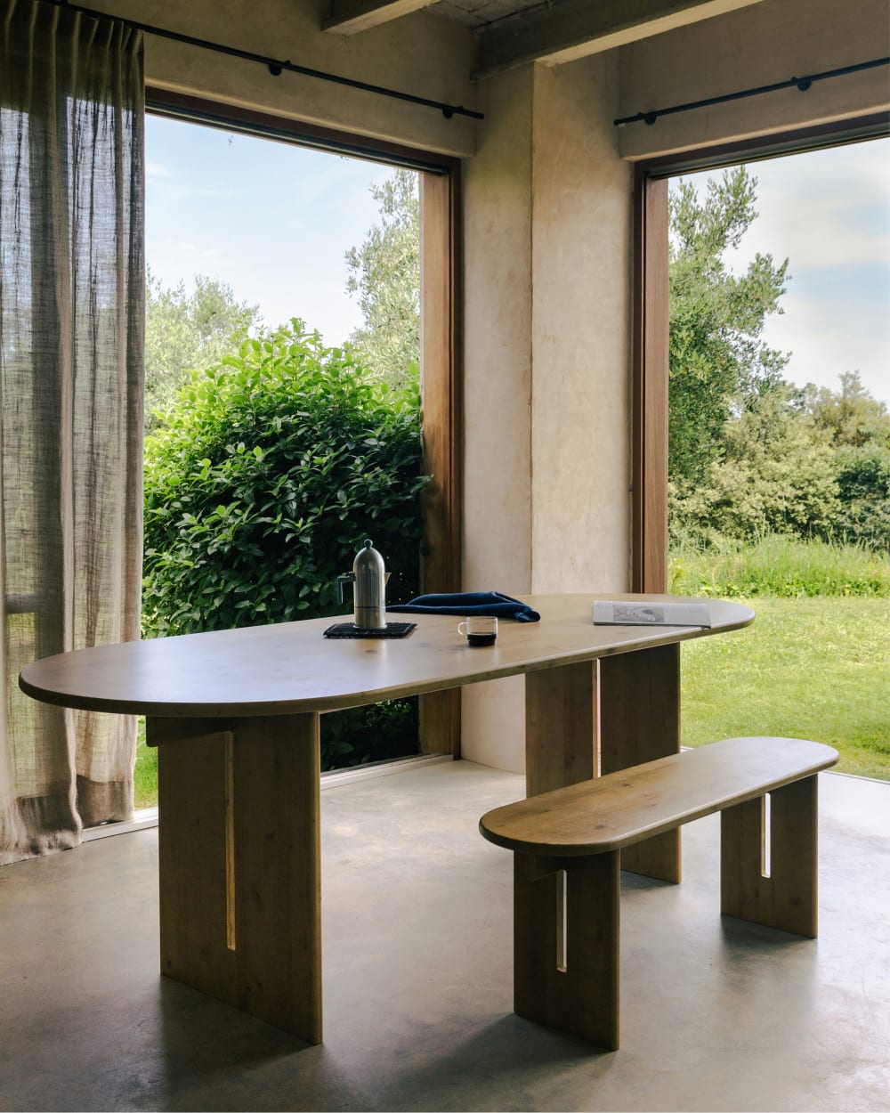 Hannun Esstisch aus Tannenholz Natur 160 cm style modern Braun