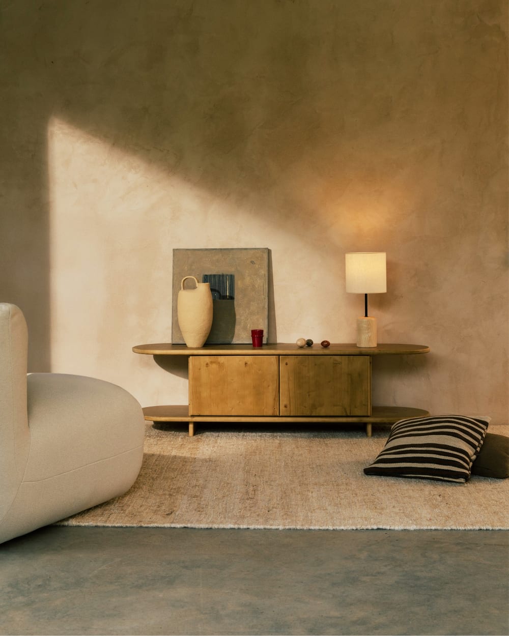 muebles de tv de madera de abeto en color natural de 150cm