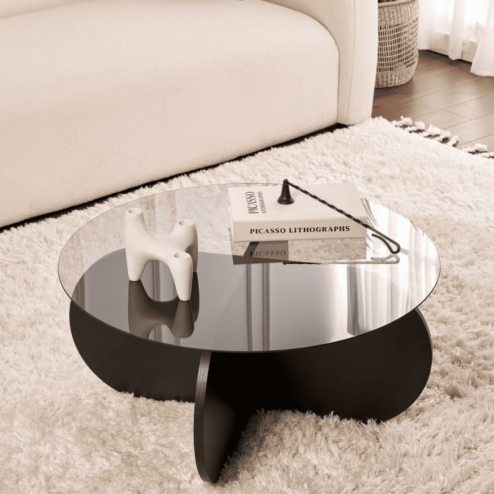 Couchtisch mit Glasplatte D75 cm - - Maisons Du Monde