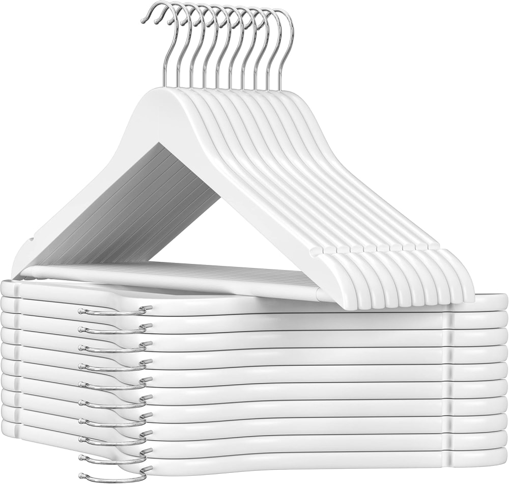 Cintre bois lot de 20 - argent