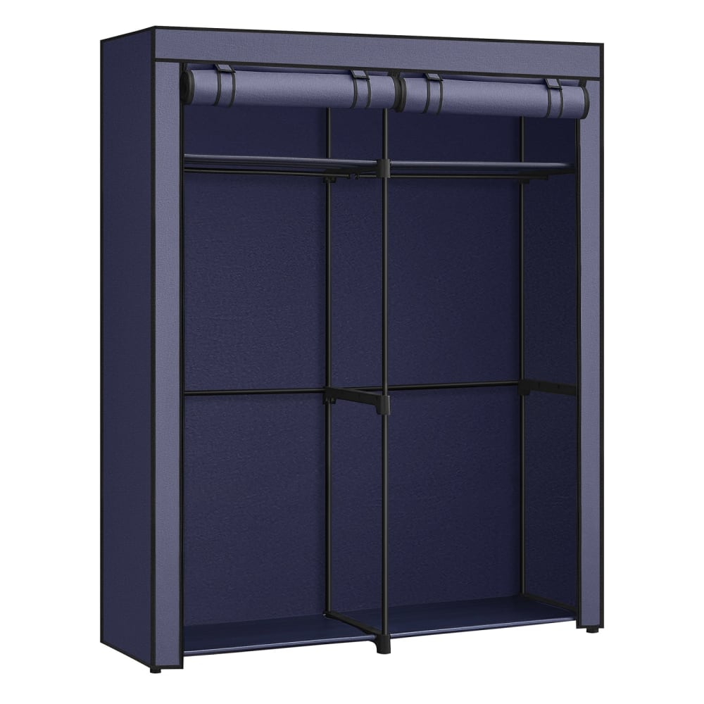 Armoire 12 compartiments 1 tringle tissu non-tissé taupe