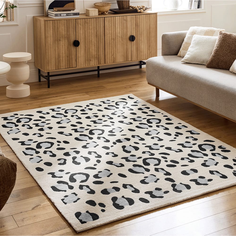 Tapis motif léopard intérieur -crème-120x160 — vue 3