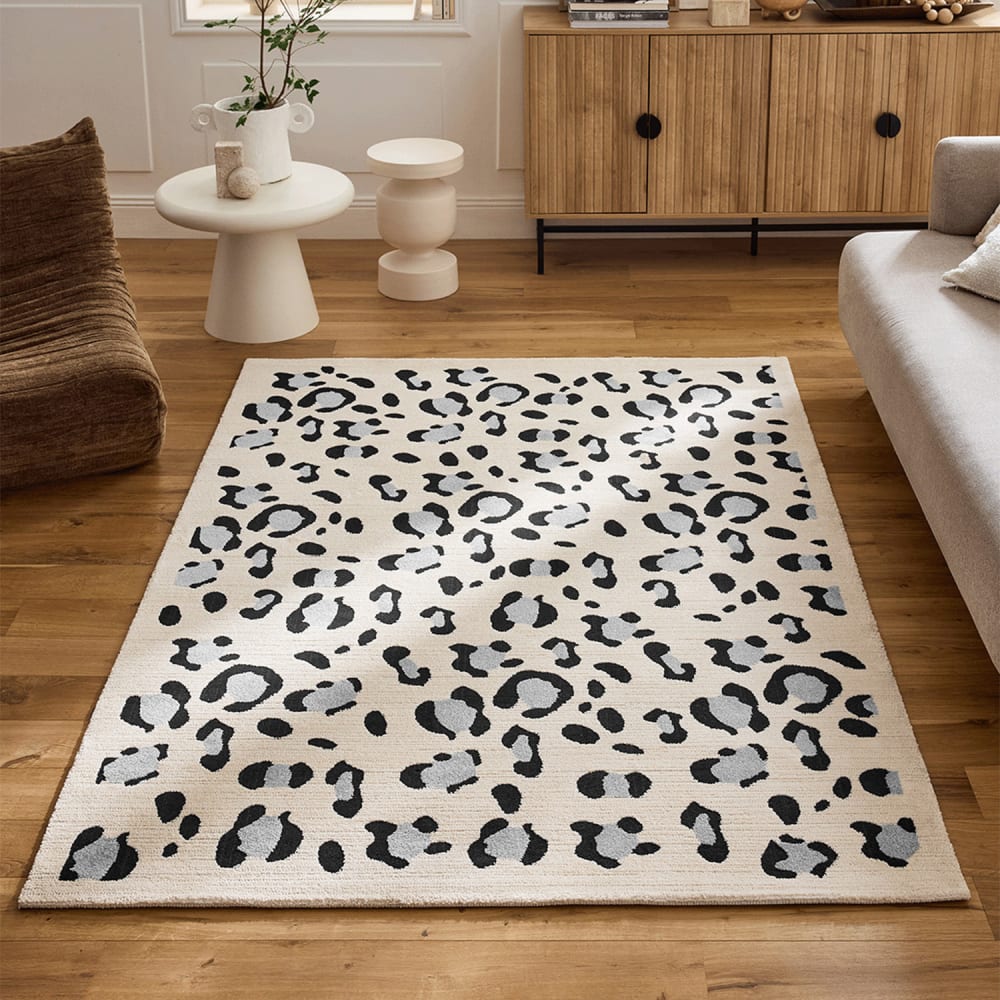 Tapis motif léopard intérieur -crème-120x160 — vue 4