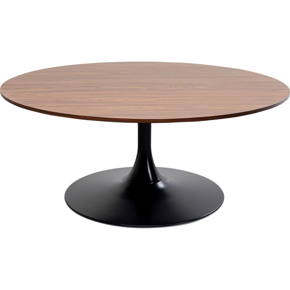 Table basse effet noyer et acier noir D110
