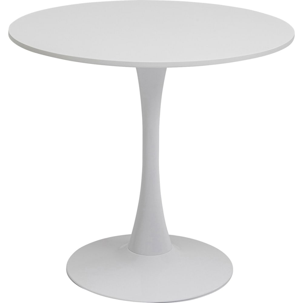 Kare Design Runder Esstisch für 3 Personen aus Holz und Stahl in Weiß D80cm style modern Weiß Holz