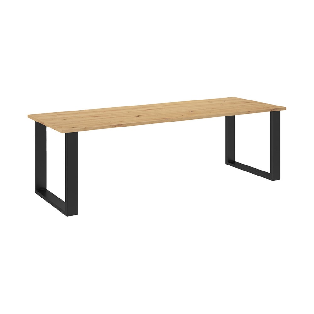 Table à manger industriel 185 cm beige / noir