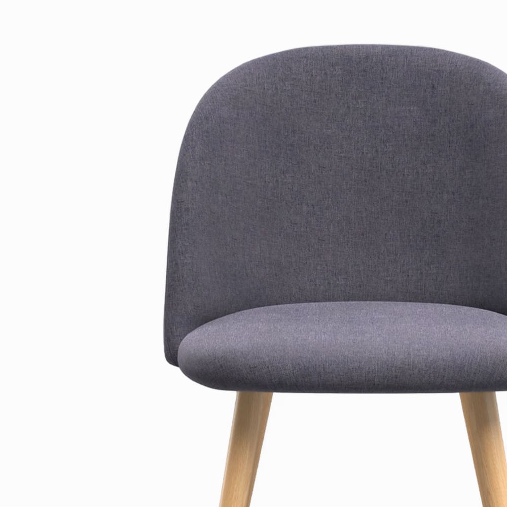 Pack 4 chaises en tissu gris foncé et gris clair