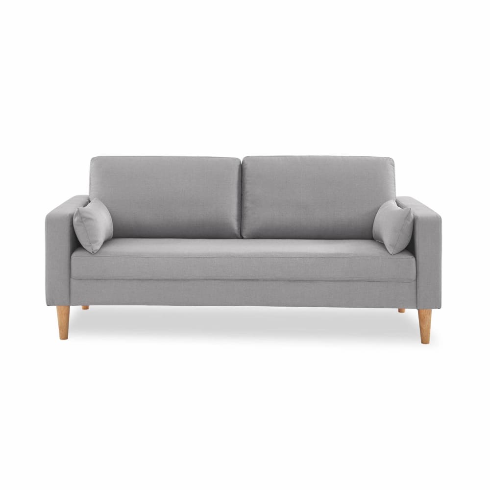 Canapé 3 places en tissu gris clair scandinave