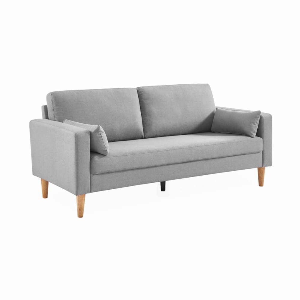 Canapé 3 places en tissu gris clair scandinave