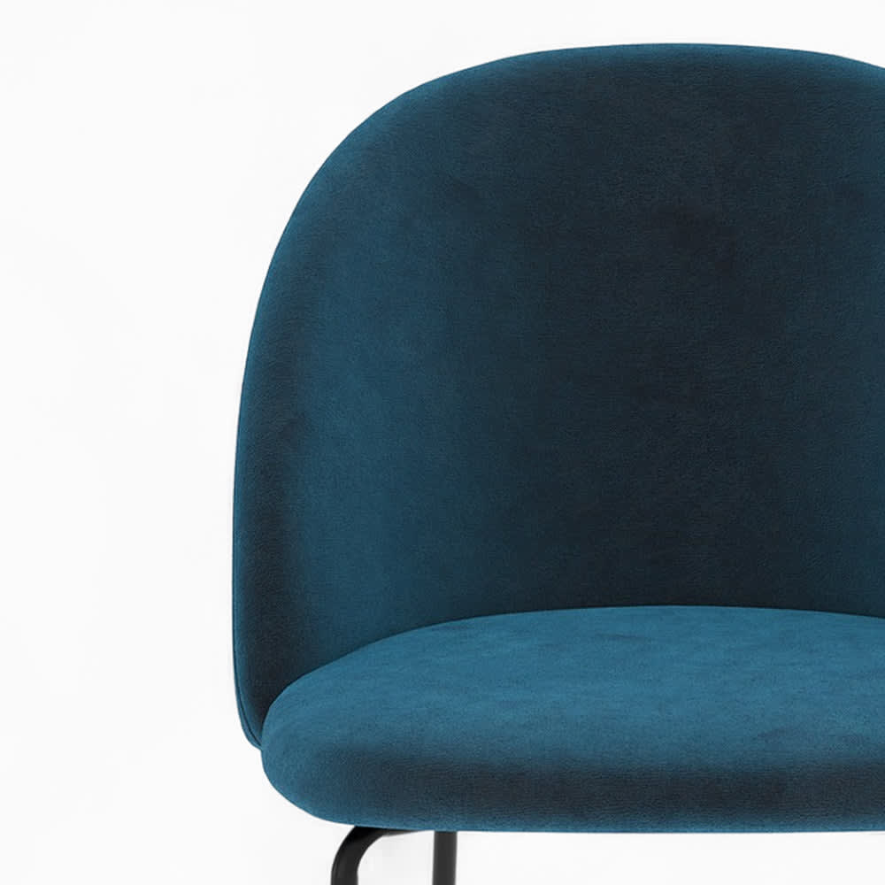 Pack 4 chaises en velours jaune moutarde et bleu foncé