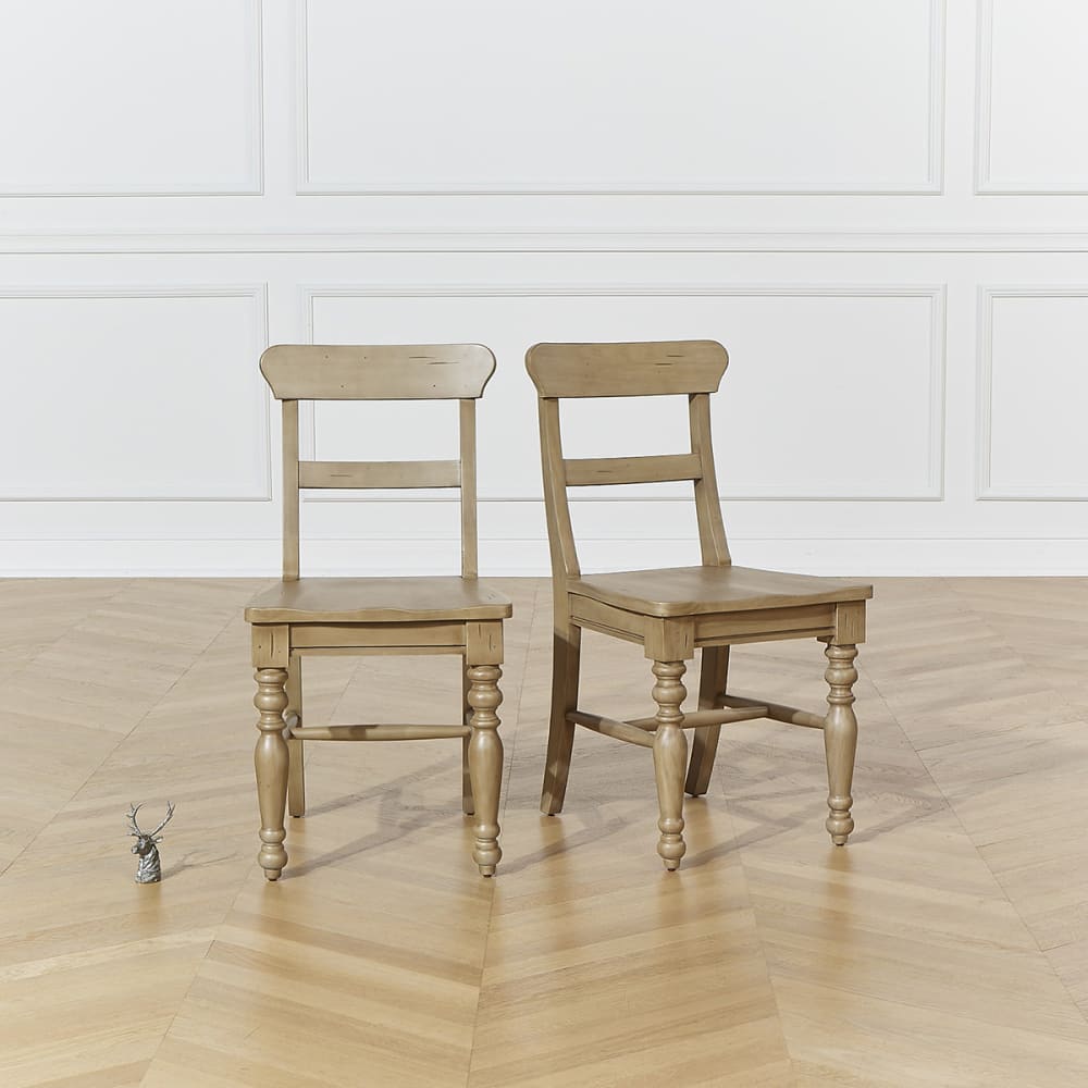 Lot de 2 chaises style contemporain en bois massif bois