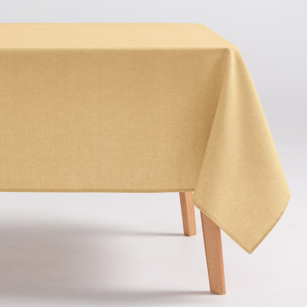 Nappe uni anti-taches en coton doux pierre 140x300 cm