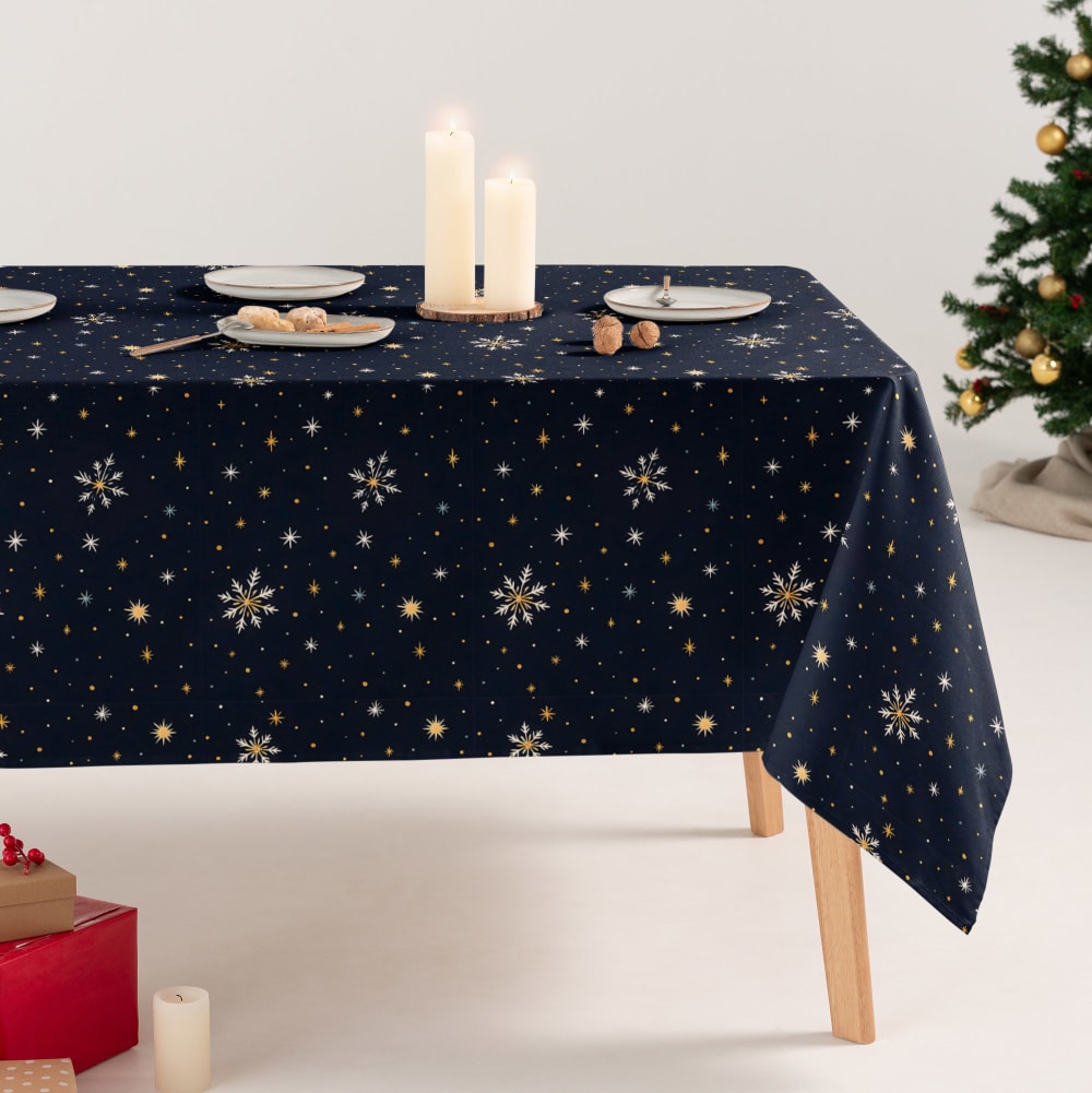 Mantel navidad antimanchas algodón suave 160x300 cm