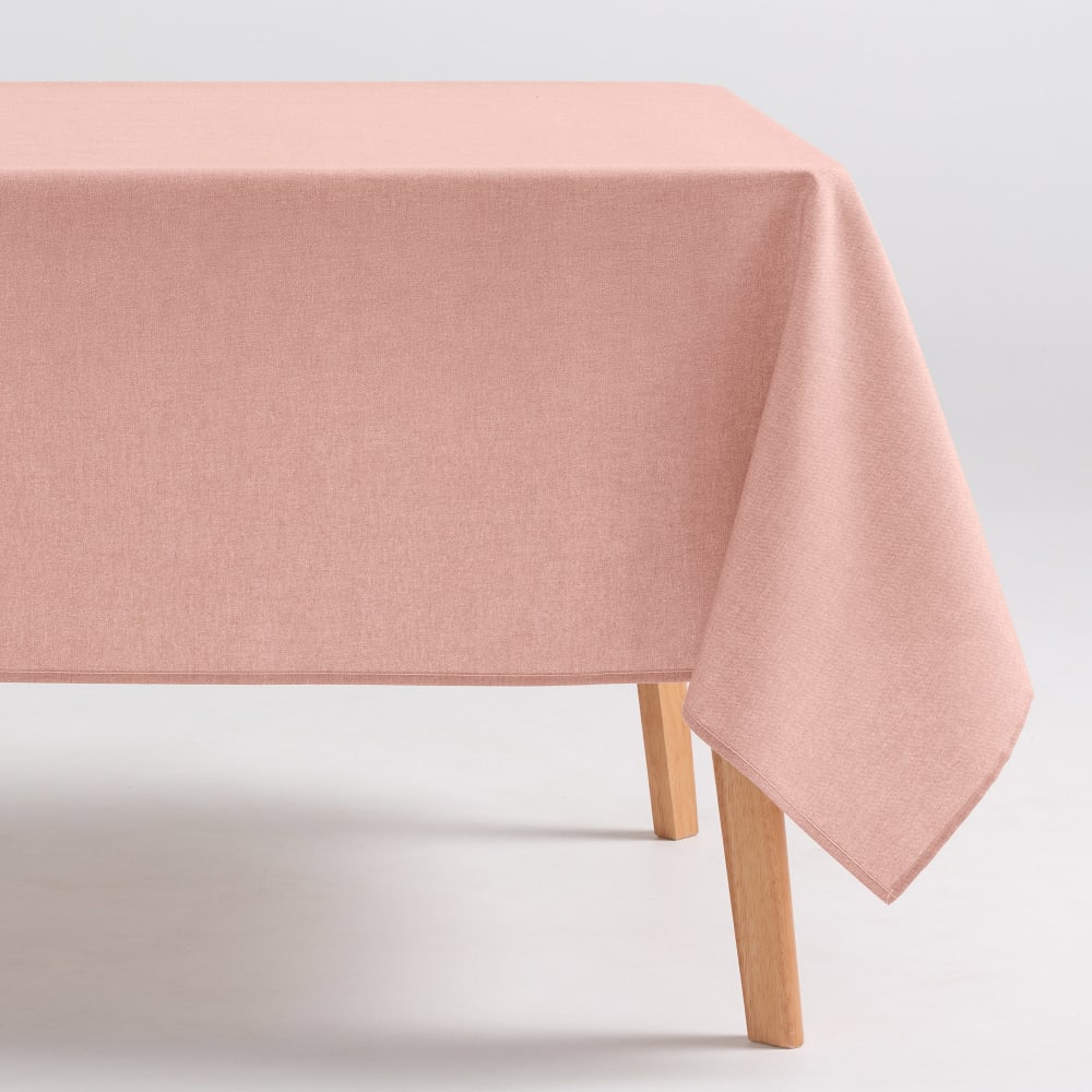 Nappe uni anti-taches en coton doux saumon 140x200 cm