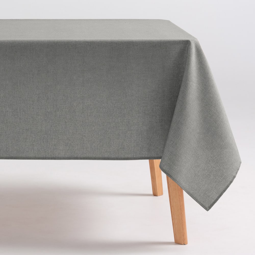 Nappe uni anti-taches en coton doux gris foncé 140x180 cm