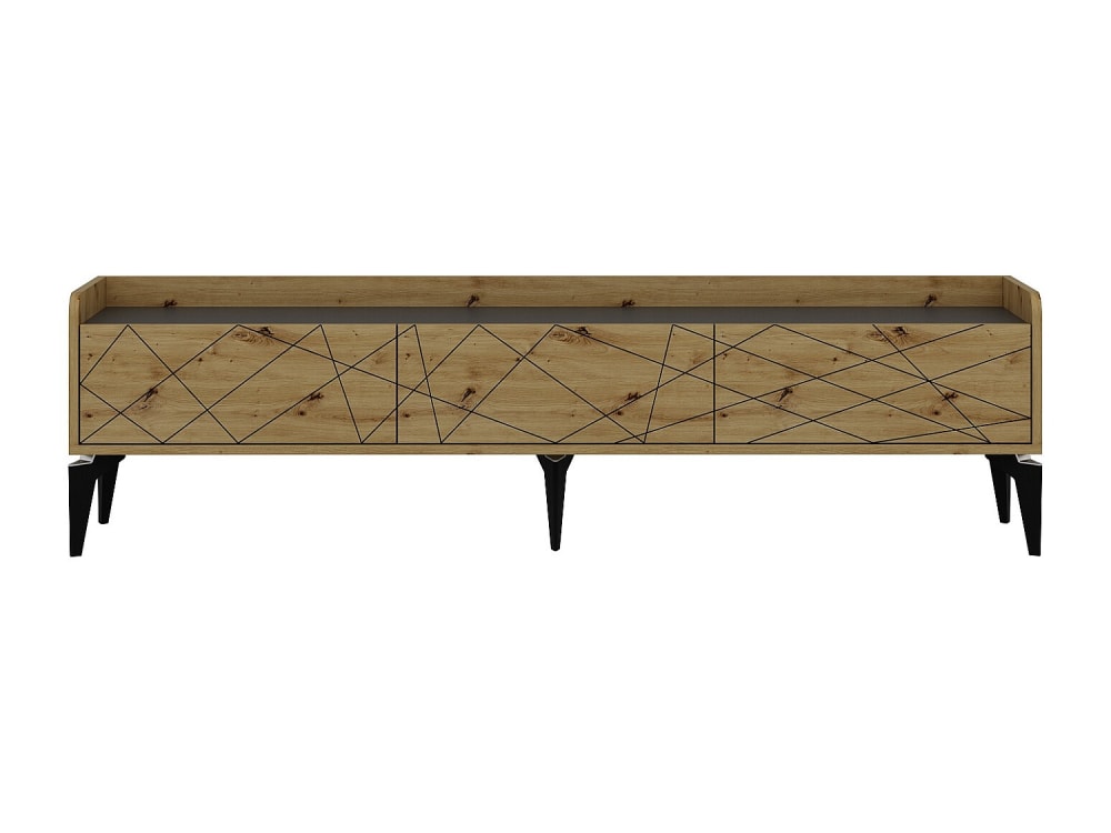 Meuble TV effet bois gris anthracite