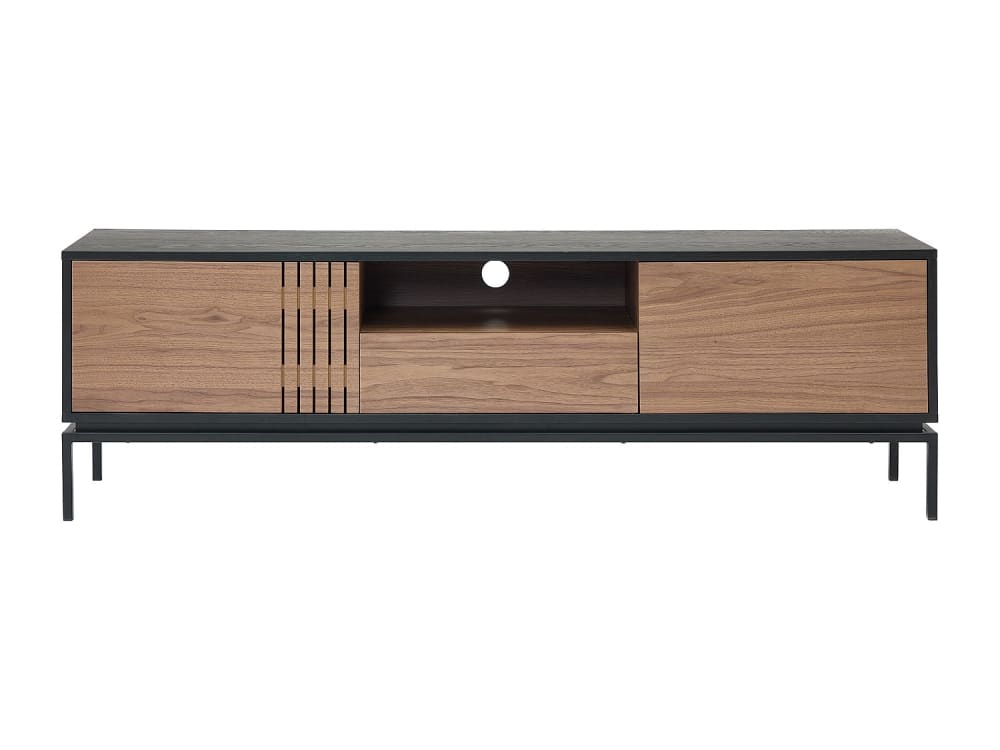 Meuble TV effet bois noir