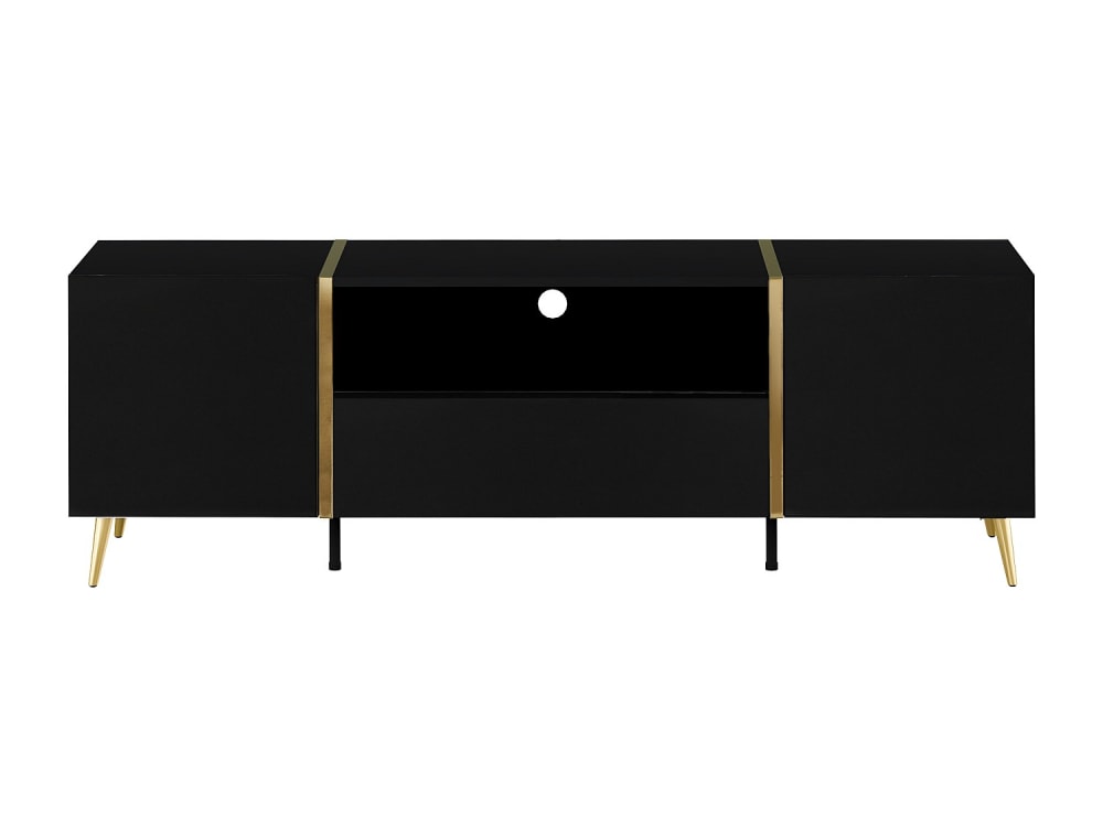 Meuble TV effet bois noir