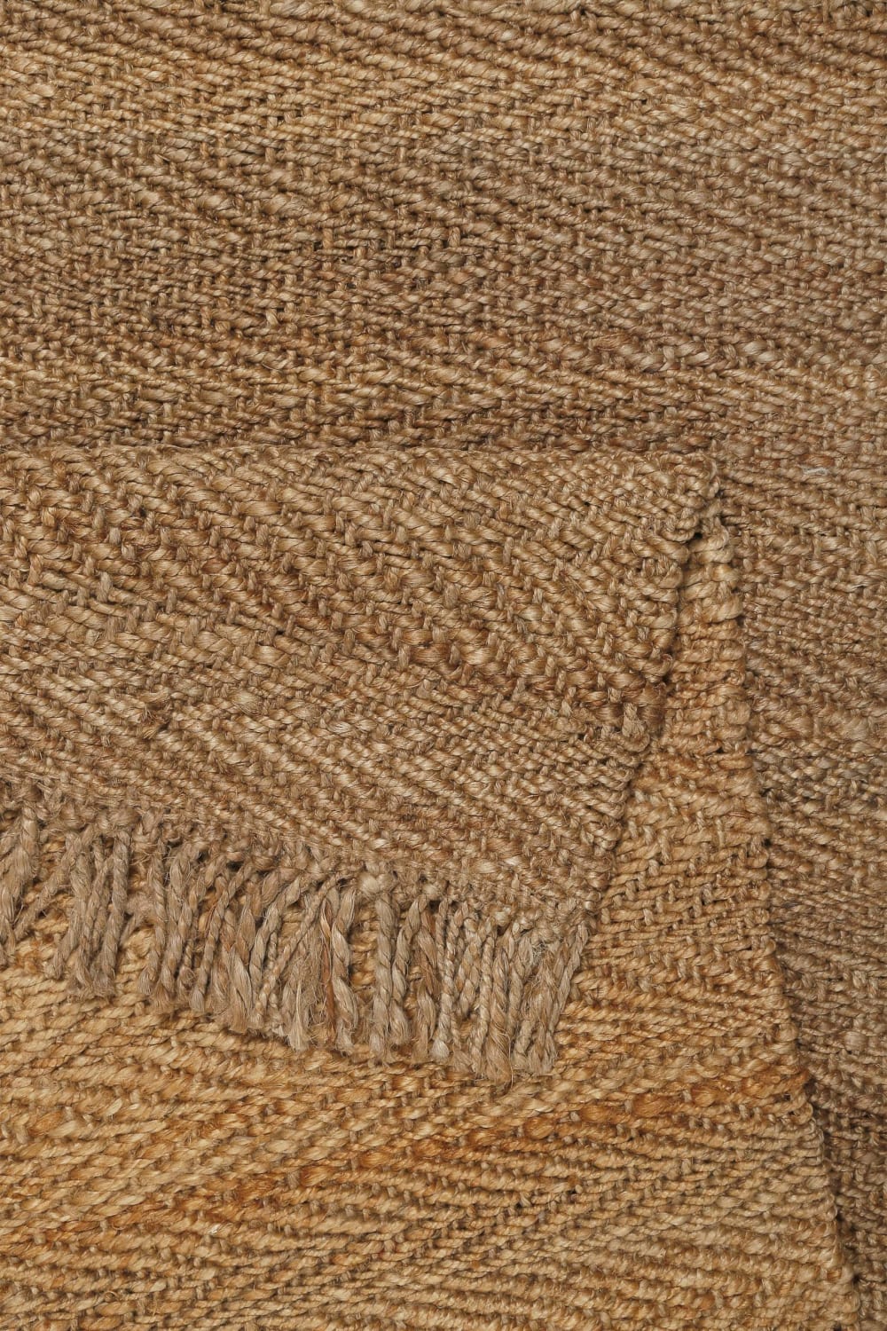 Tapis en jute naturelle fait main motif chevron à franges 80x150 — vue 4