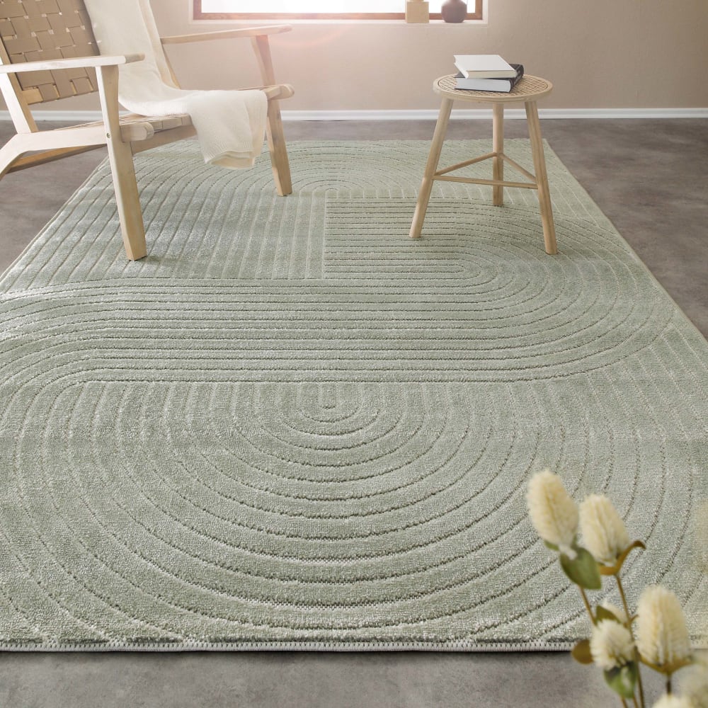 Tapis à relief vert sauge design 120x160 — vue 3