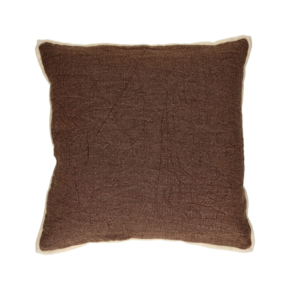Coussin en coton marron 45X45