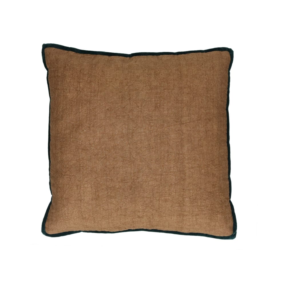 Coussin en coton ocre