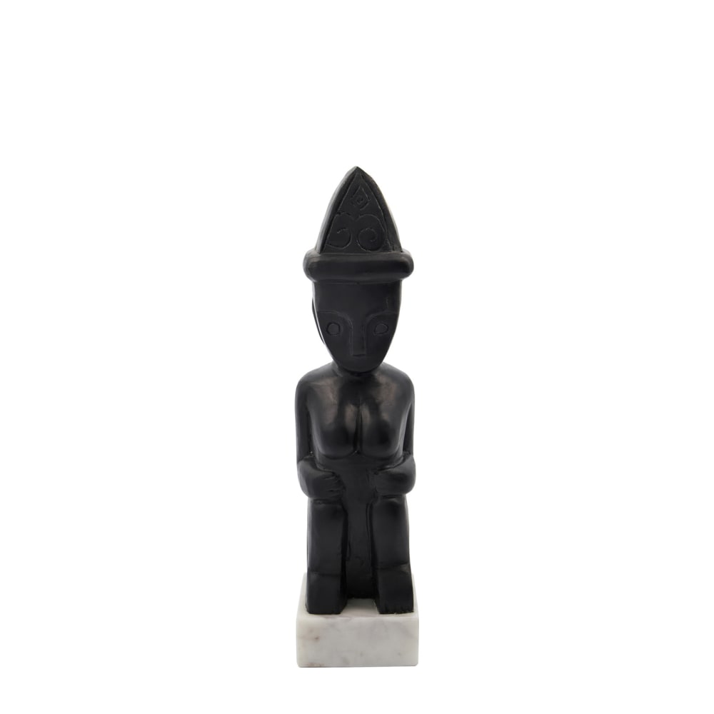 Objet décoratif en bois noir h35