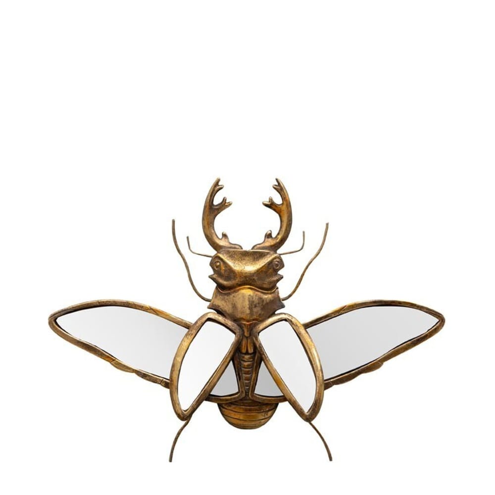 Figurine insecte en résine or miroirs h39